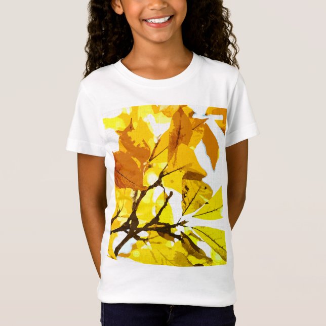 Camiseta Cores de outono, folhas (Frente)