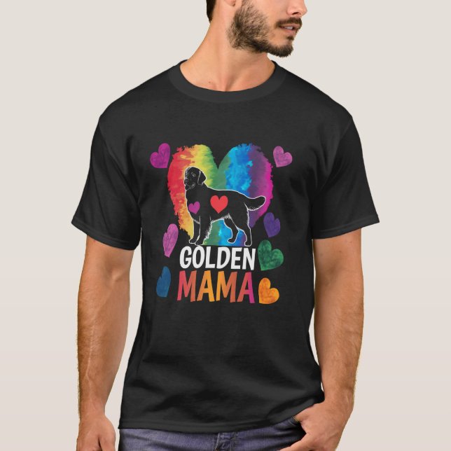 Camiseta Cores de Pintura Mamãe Dourada - Mamãe Retriever D (Frente)