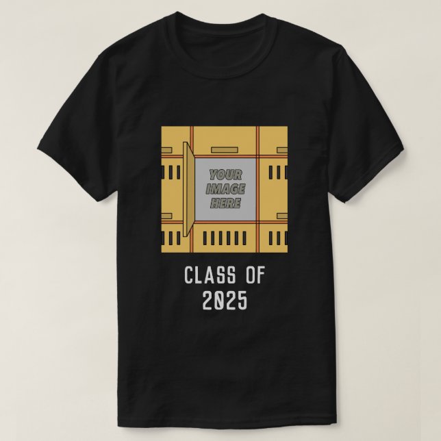 Camiseta Cores de Quadro de Bloqueio Aberto Personalizáveis (Frente do Design)