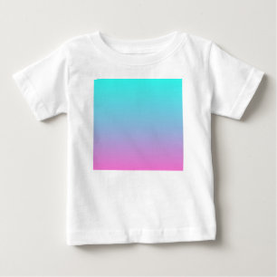 Camiseta cores de sereia ombre rosa turquesa abstratas femi