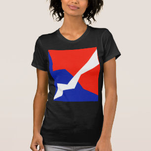 Camiseta Cores de Sinalizador Branco Vermelho Azul