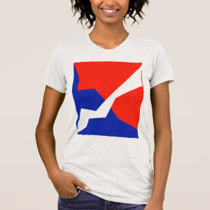 Camiseta Cores de Sinalizador Branco Vermelho Azul