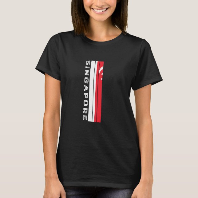 Camiseta Cores de Sinalizador de Singapura (Frente)