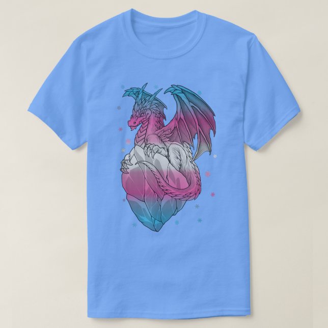 Camiseta Cores de Sinalizador do Dragão Transgénico Transgé (Frente do Design)