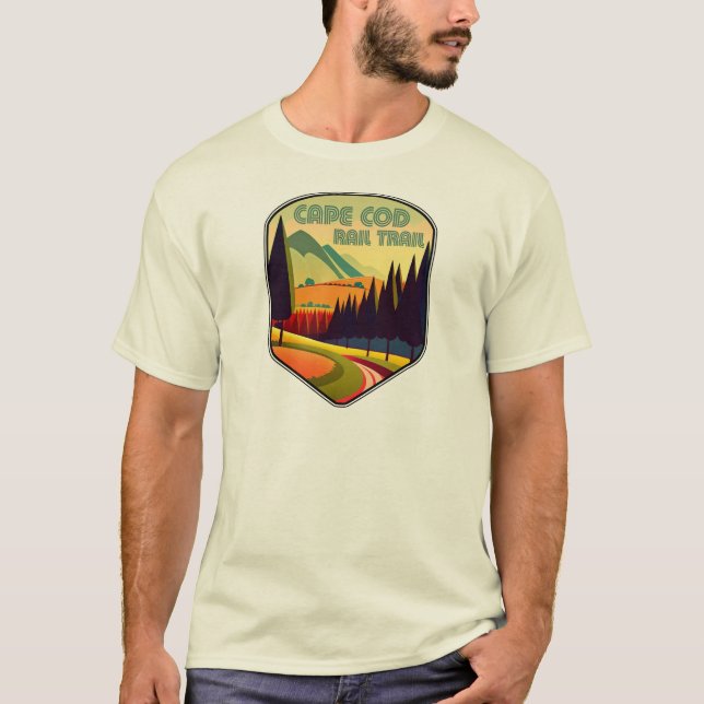 Camiseta Cores de Trilhos do Cabo Cod Rail (Frente)