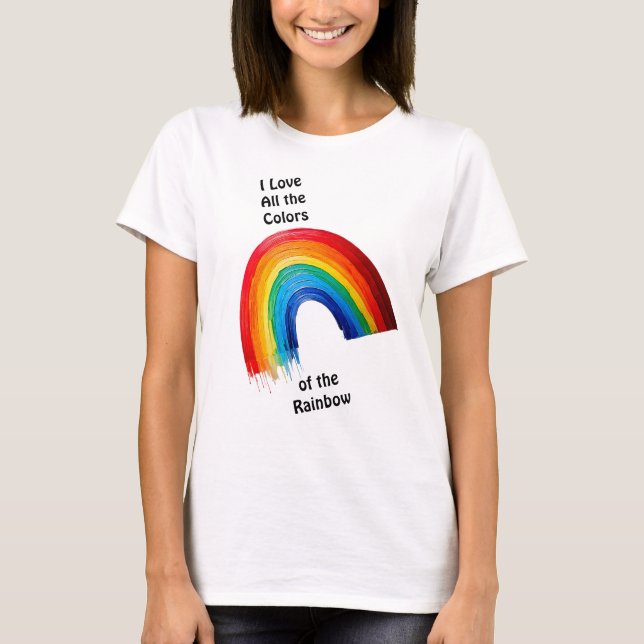 Camiseta Cores do Arco-íris - Orgulho (Frente)