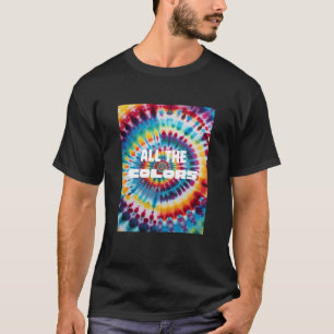 Camiseta Cores do Arco-Íris Retro em Tie-Dye Ousado
