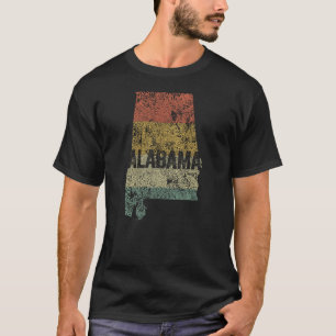 Camiseta Cores do Clássico Retro Angustiado do Alabama Pôr