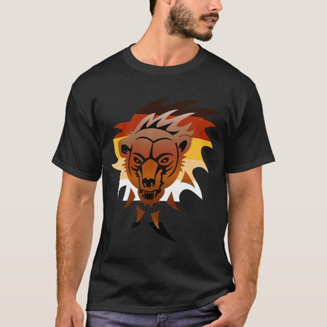 Camiseta Cores do Orgulho do Urso Urso Rosnando (Frente)