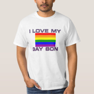 Camiseta Cores do Orgulho Gay Eu Amo Meu Filho Gay