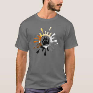 Camiseta Cores do Orgulho Urso Gay Salpico Pata de Urso