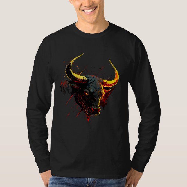 Camiseta Cores do Touro de Luta Espanhol da Bandeira da Esp (Frente)