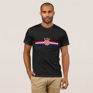Camiseta Cores e emblema do sinalizador da Croácia