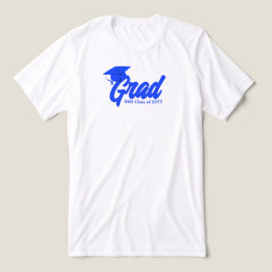 Camiseta Cores Escolares Azul e Branco Dia de Formatura Per