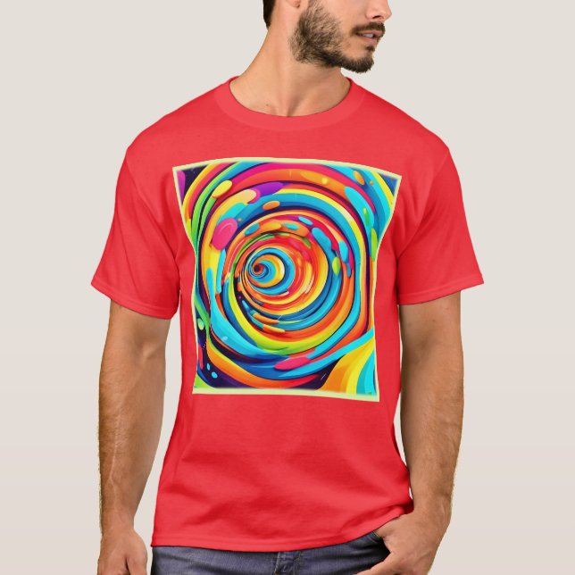 Camiseta Cores giratórias no túnel psicodélico (Frente)