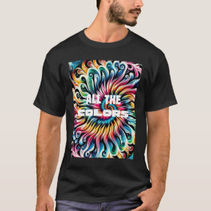 Camiseta Cores Giratórias Retro Tie-Dye