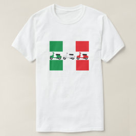 Camiseta Cores italianas & patinetes da bandeira em