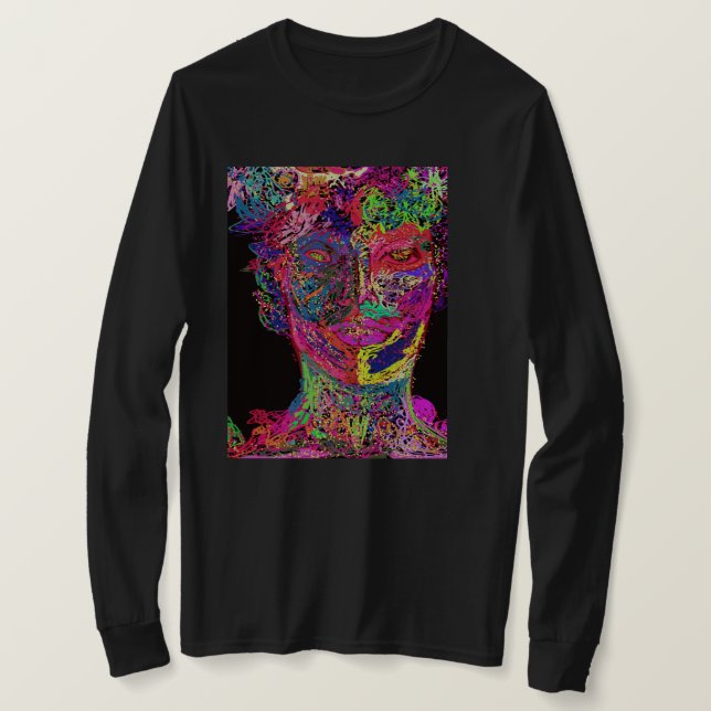 Camiseta Cores Marcantes Silhueta Feminina  (Frente do Design)