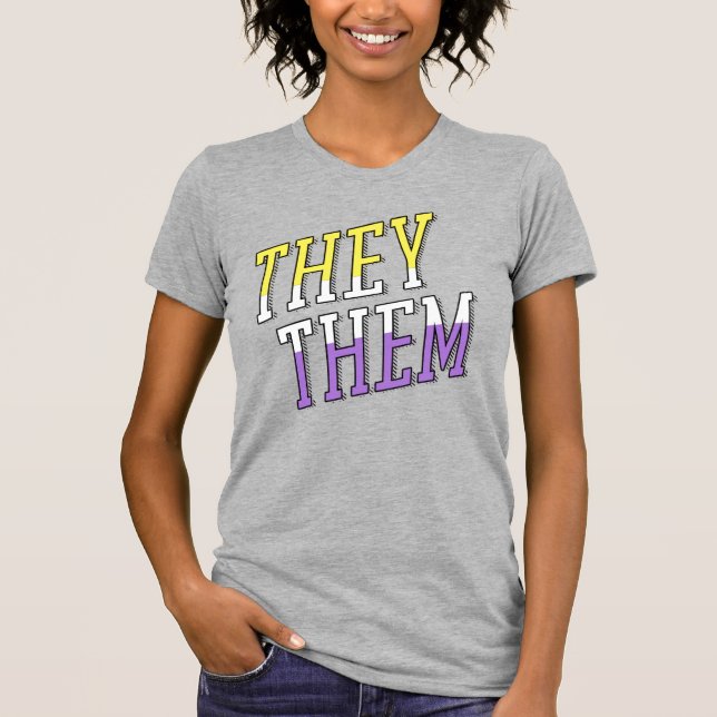 Camiseta Cores Não Binárias Eles Elas (Frente)
