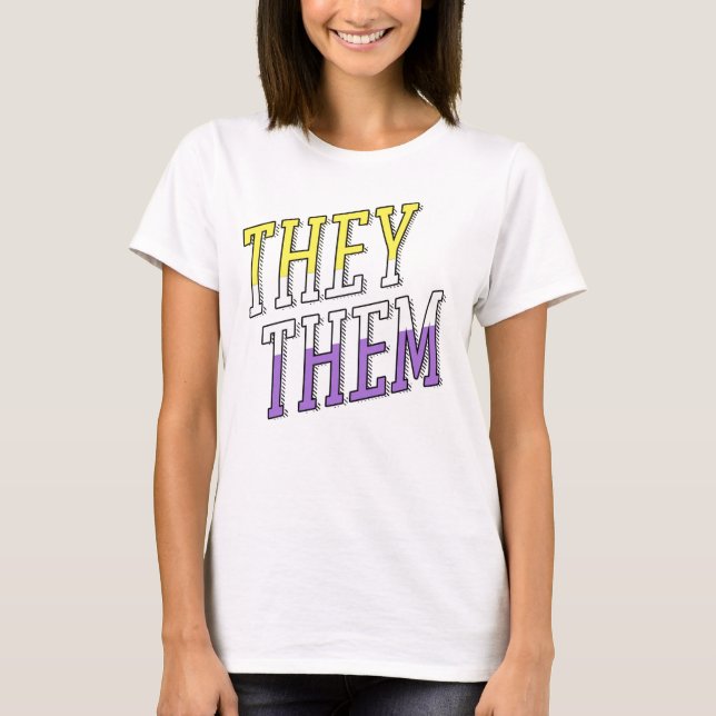 Camiseta Cores Não Binárias Eles Elas (Frente)