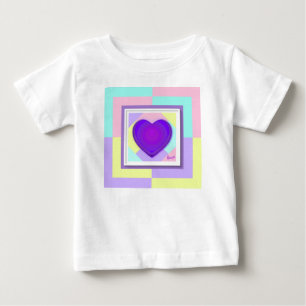 Camiseta Cores pastéis & corações roxos batendo