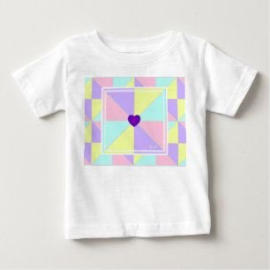 Camiseta Cores pastéis & corações roxos batendo