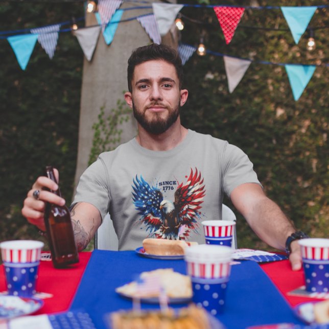 Camiseta Cores Patriotas Personalizadas América Bold Eagle (Criador carregado)