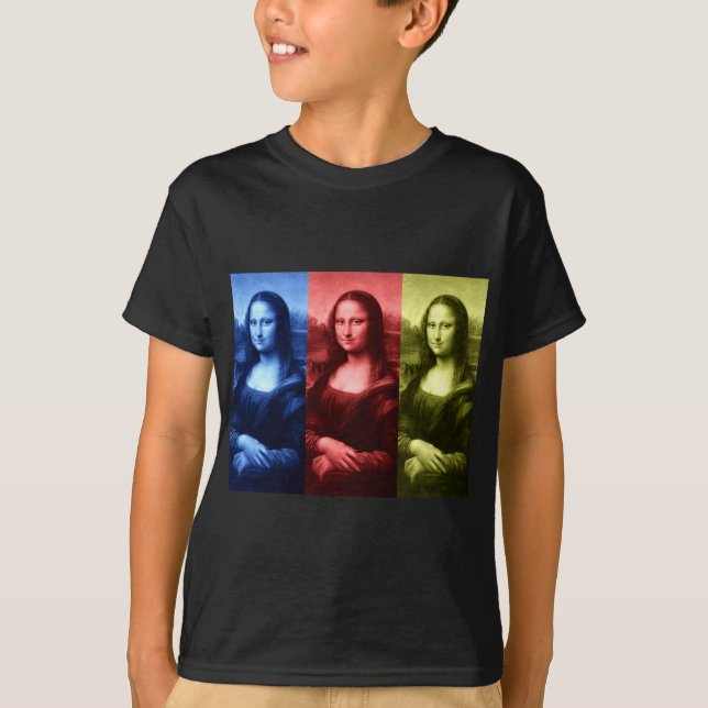 Camiseta Cores Primárias da Mona Lisa (Frente)