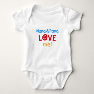 Camiseta Cores Primárias Nana e Papa me amam