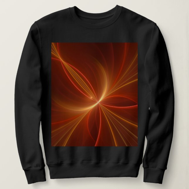 Camiseta Cores Quentes Modernas de Arte Fractal Mística Abs (Frente do Design)