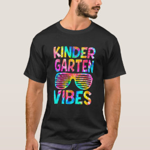 Camiseta Cores Tiedas Vibrações de Jardim de Infância De Vo