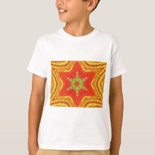 Camiseta Cores tradicionais africanos vermelho-ouro