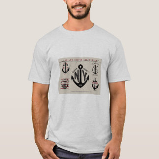 Camiseta Cores tradicionais dos ícones náuticos da âncora