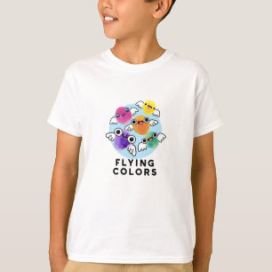 Camiseta Cores voadoras Asas coloridas giras