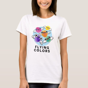Camiseta Cores voadoras Asas coloridas giras