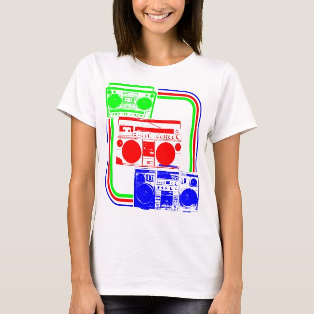 Camiseta Corey Tiger Rádio Retro Boombox 80s (Frente)