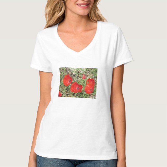 Camiseta Corfu Red Poppies (Frente)