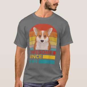 Camiseta Corgi 1984 Birthday Funny Vintage Corgi Retro Suns