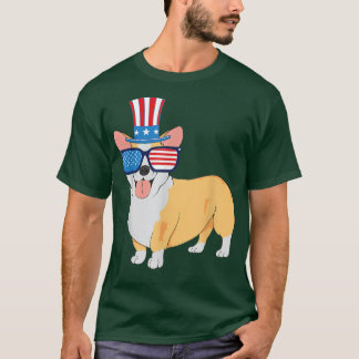 Camiseta Corgi 4 de julho "American Puppy USA Dog Corgi Lov