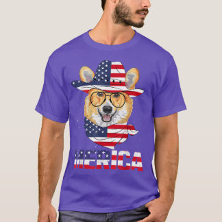 Camiseta Corgi 4 de julho Merica Corgi Dog USA Flag Indepe
