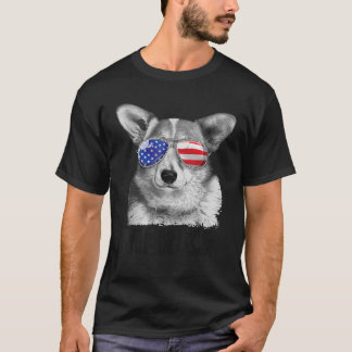 Camiseta Corgi 4 de julho Merica Men Women USA American Fl