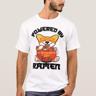Camiseta CORGI ALIMENTADA POR RAMEN   Kawaii Corgi Eating R
