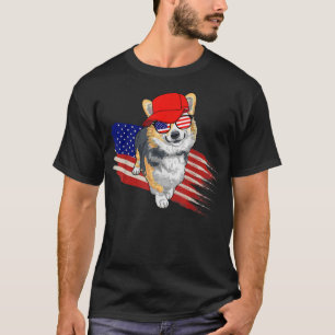 Camiseta Corgi American Flag USA Patriotic Funny 4th Of Jul