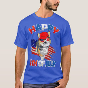 Camiseta Corgi American Flag USA Patriótico Funny 4th De Ju