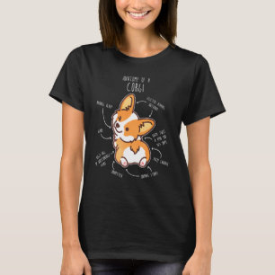 Camiseta Corgi Anatomia Cachorro Pet Bonito Mãe Pai Galês V