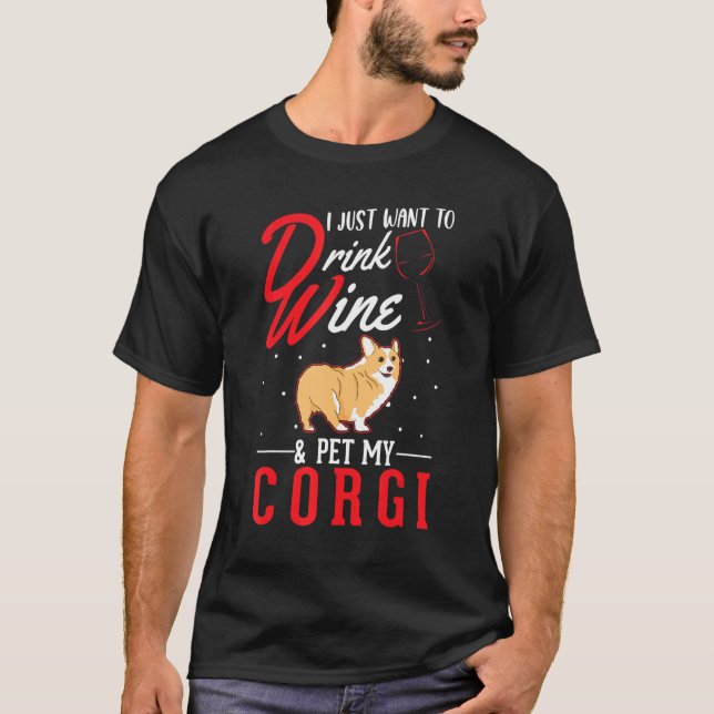 Camiseta Corgi And Wine (Frente)