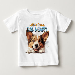 Camiseta Corgi Baby Patas Pequenas Coração Grand