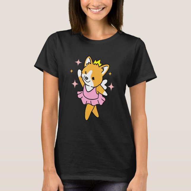 Camiseta Corgi Bailarina Dançante (Frente)