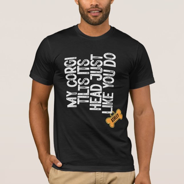 Camiseta Corgi balança a cabeça como você (Frente)