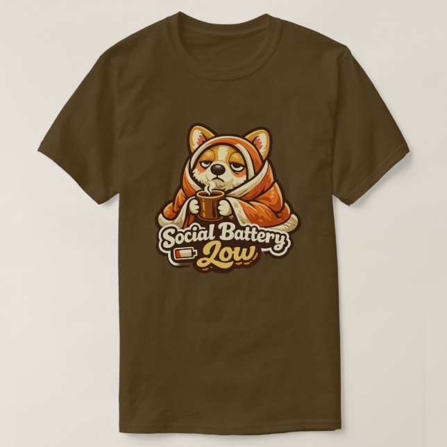 Camiseta Corgi Bateria Social Baixa Presente Intro (Frente do Design)
